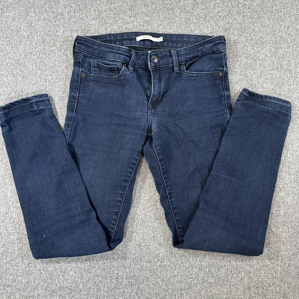 Levis 711 Skinny Womens Jeans‎ Size 27 Dark Wash Stretch Denim Mid Rise